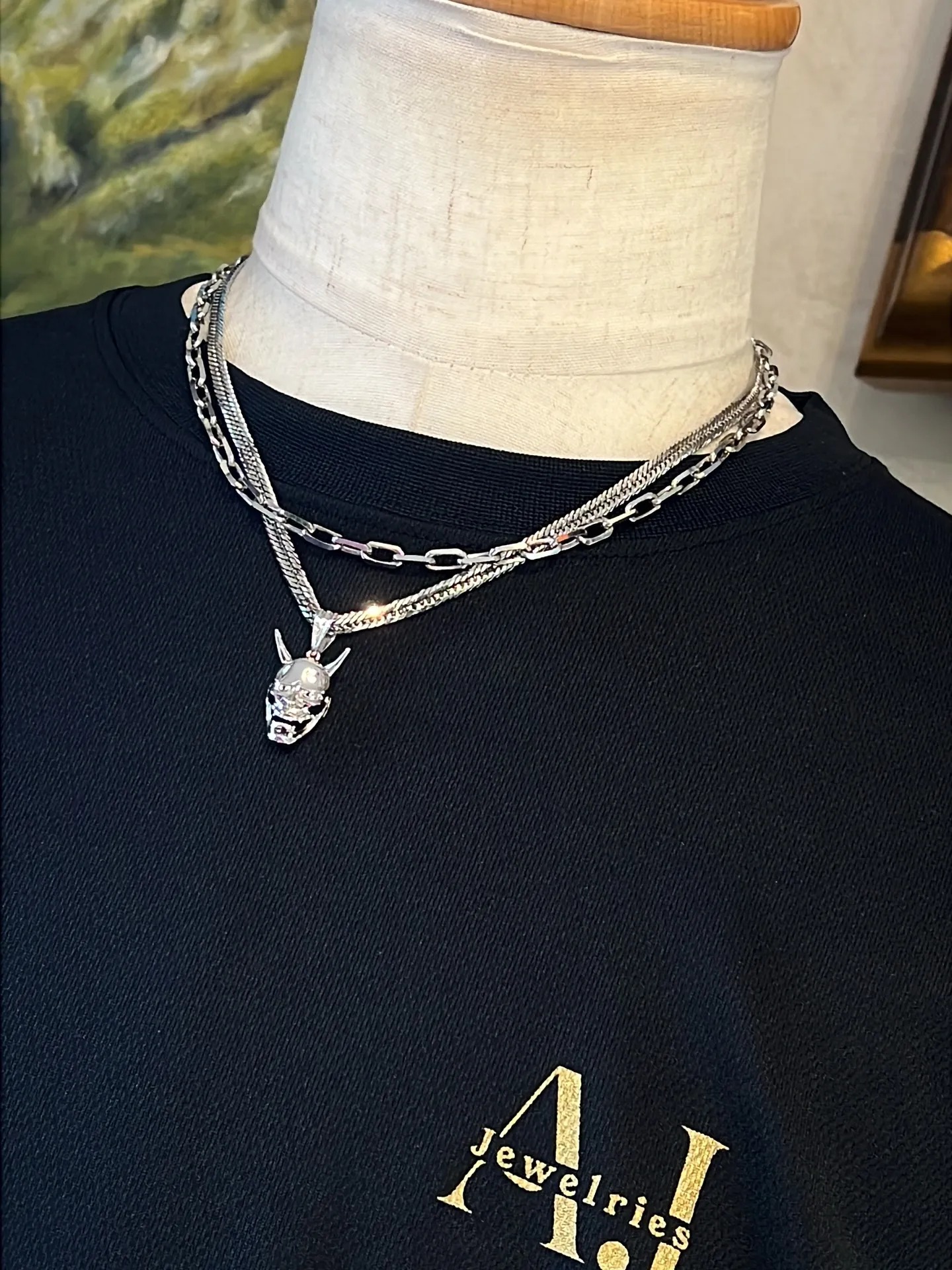 Ptネックレス3連コーデ