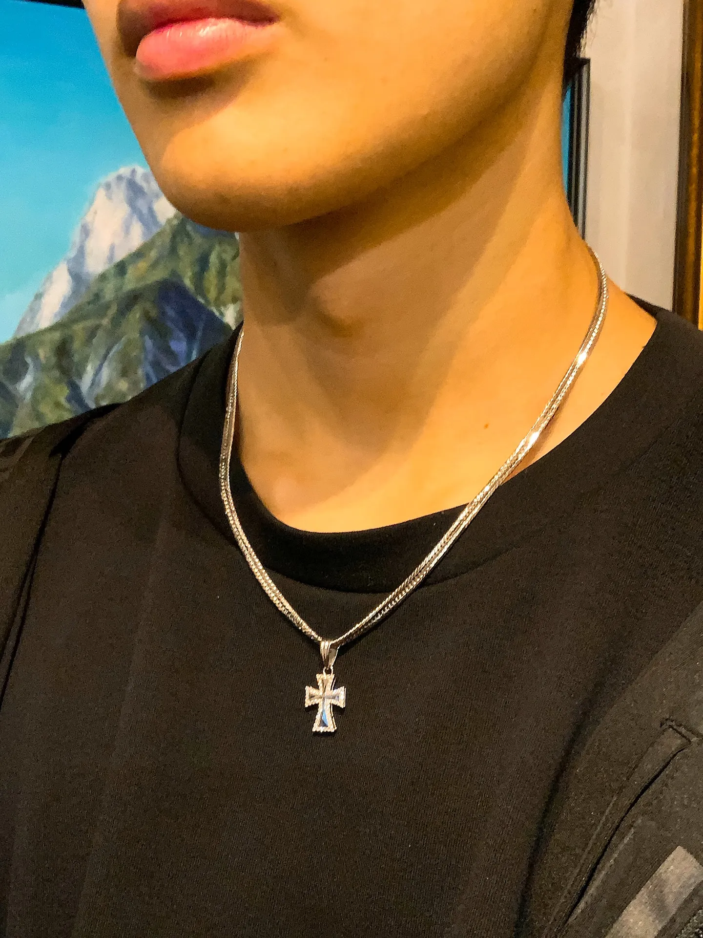 ✨PT900 ダイヤモンドクロスペンダント ＆PT850 1...