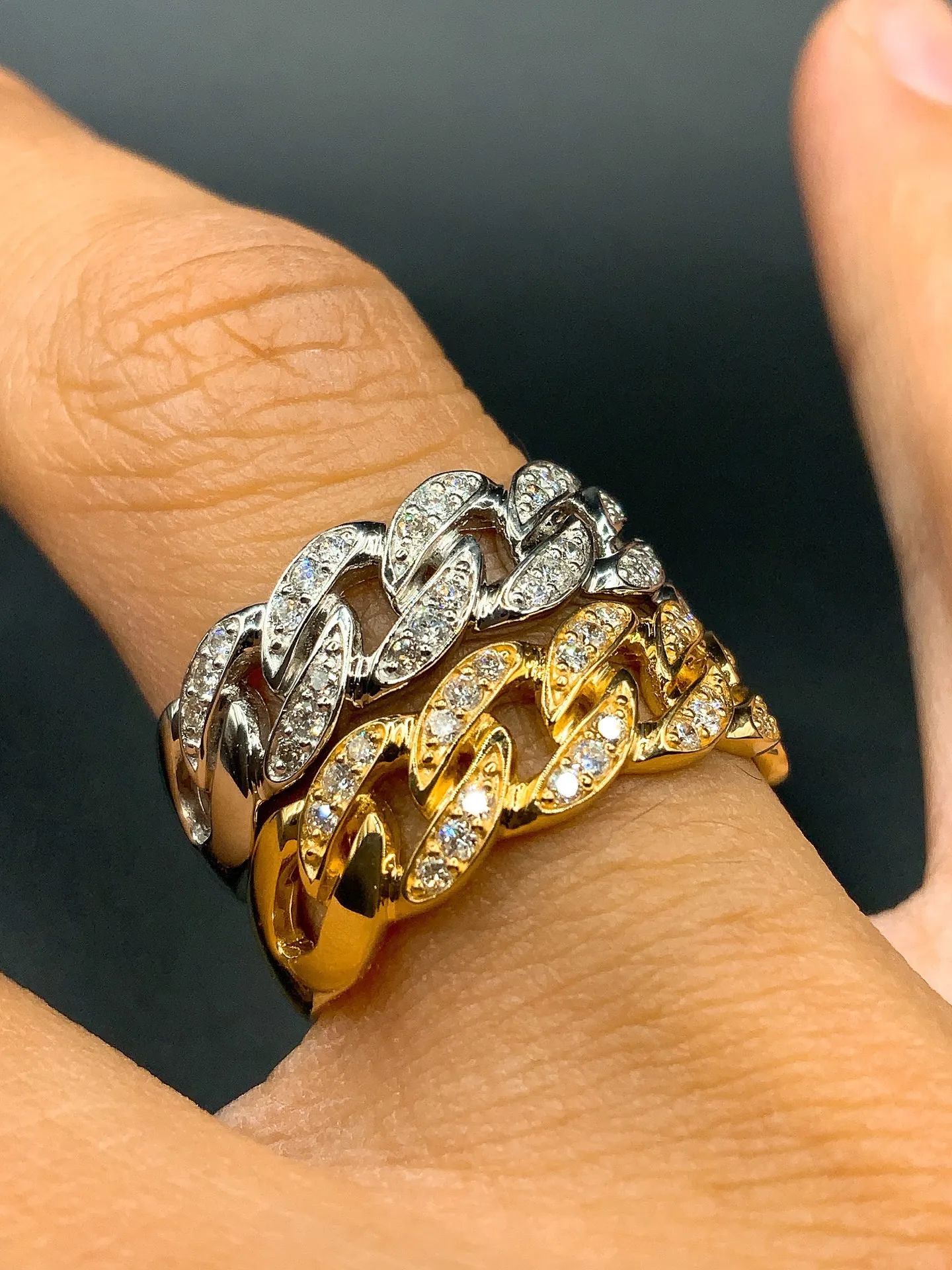 ✨K18 × PT900 ダイヤモンドチェーンリング💍✨