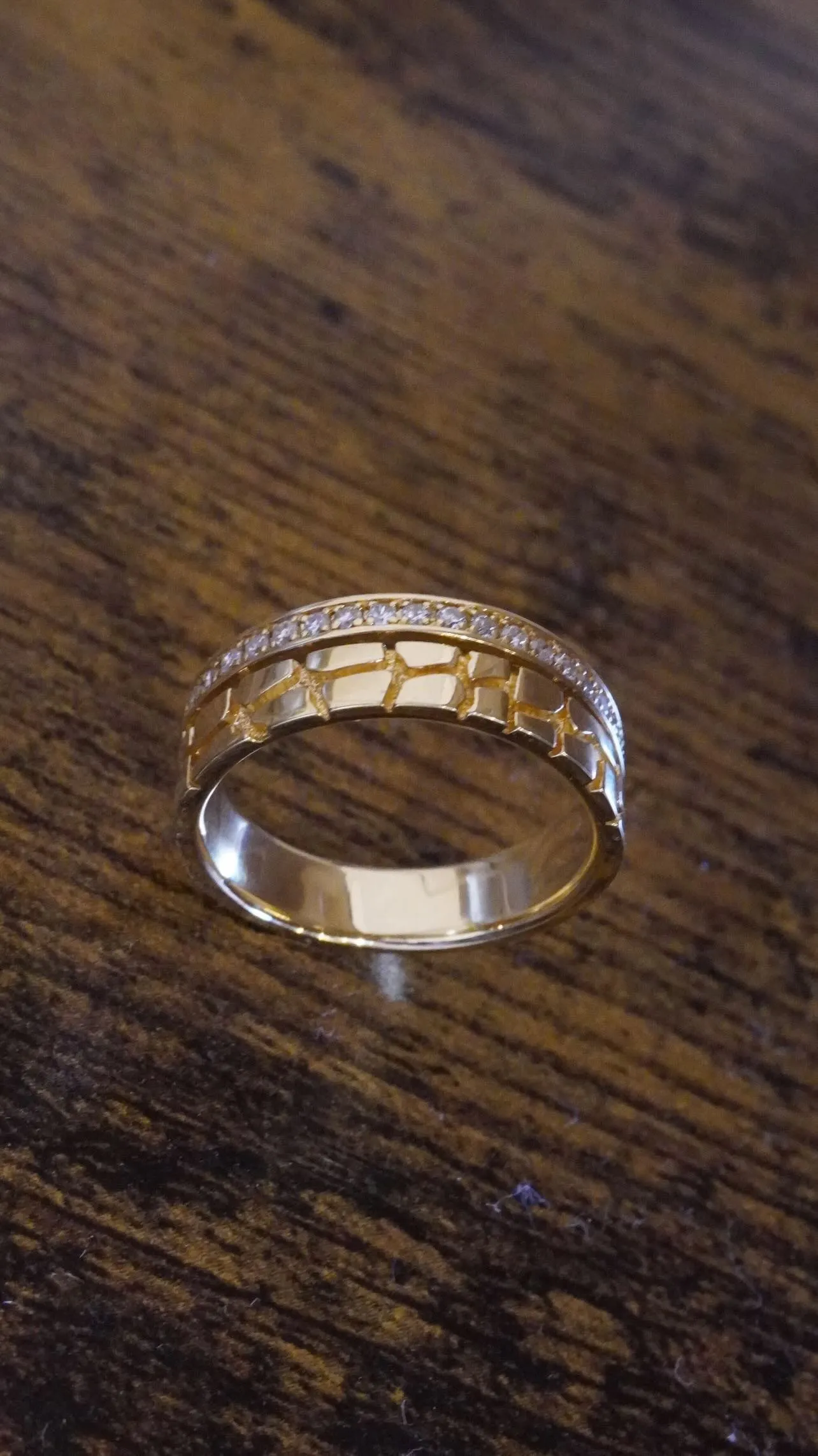 ダイヤモンド リング クロコダイル柄